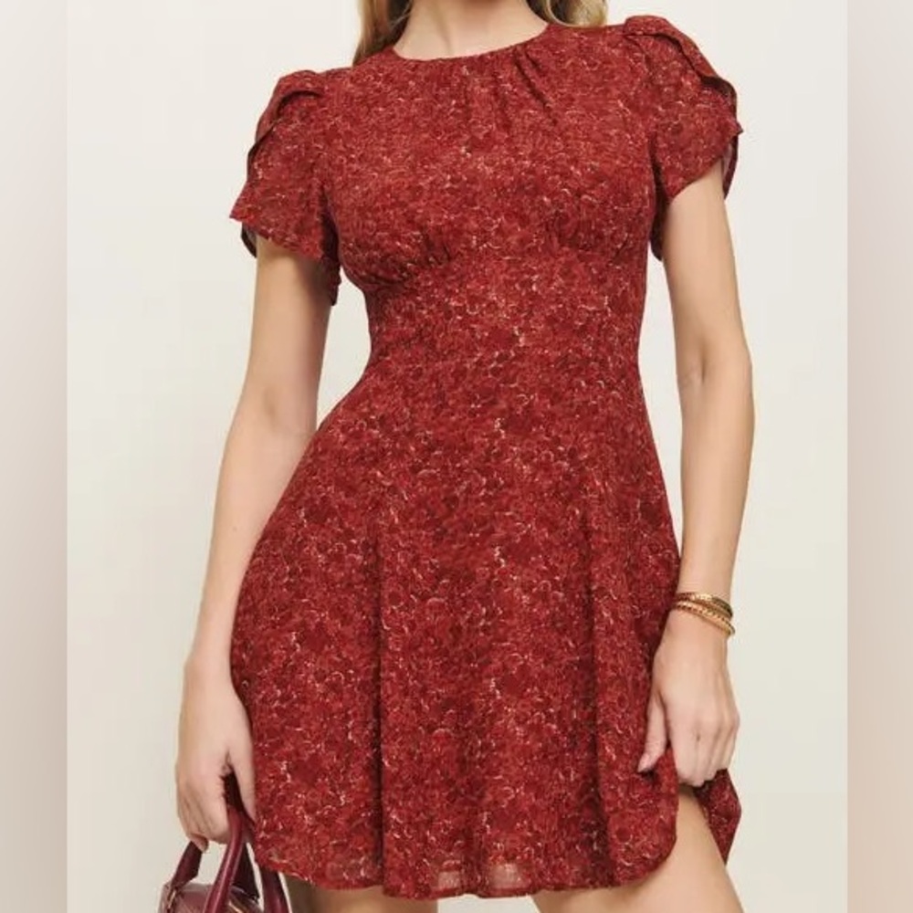 REFORMATION Lula Flutter Sleeve Minidress - Roseanne. Size 8 Women 
#177